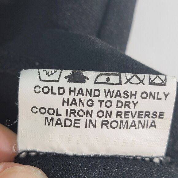 So London Sexy Black Blouse Asymmetrical Ruffle Cap Sleeve Peplum Women's Size 4 - Picture 6 of 8